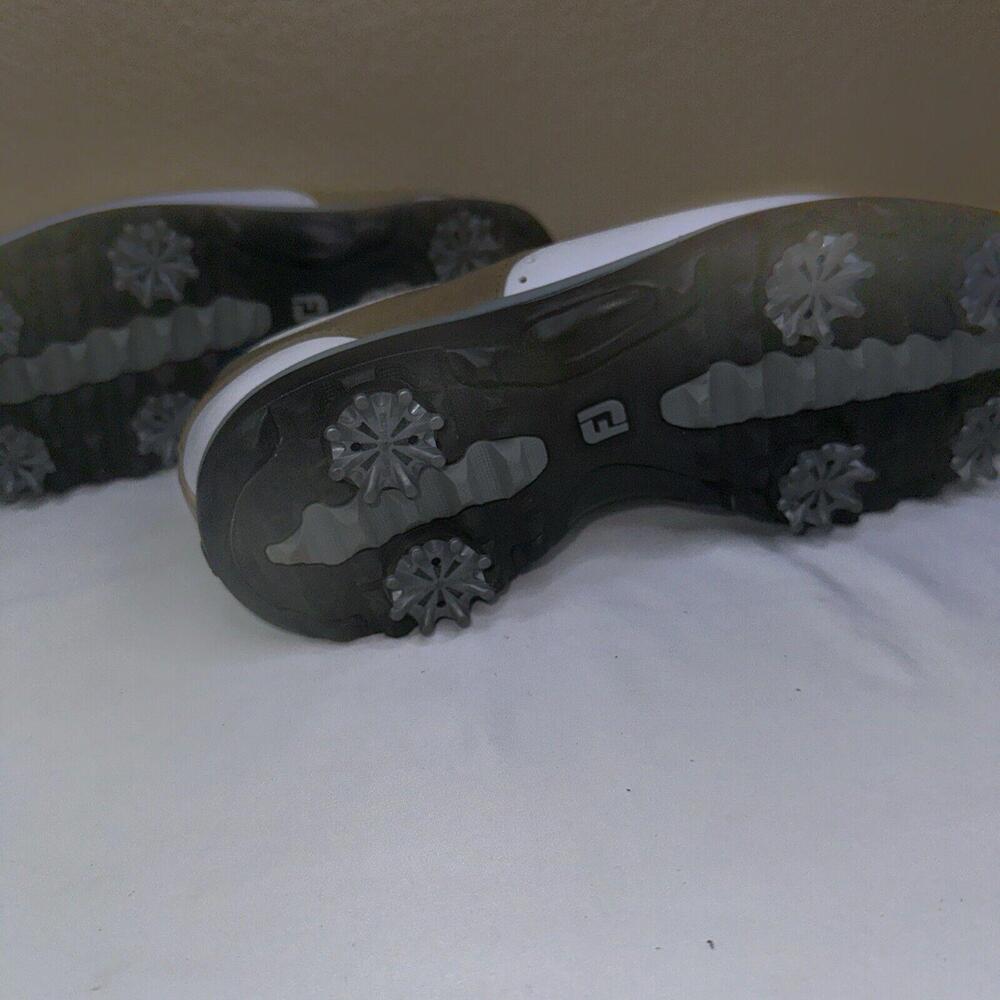 Footjoy eMerge 93914 Golf Shoes Sz 7.5 Medium White/Brown‎ Women's - Picture 7 of 9